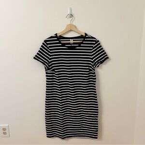 Old Navy Black and White Striped T-Shirt Dress